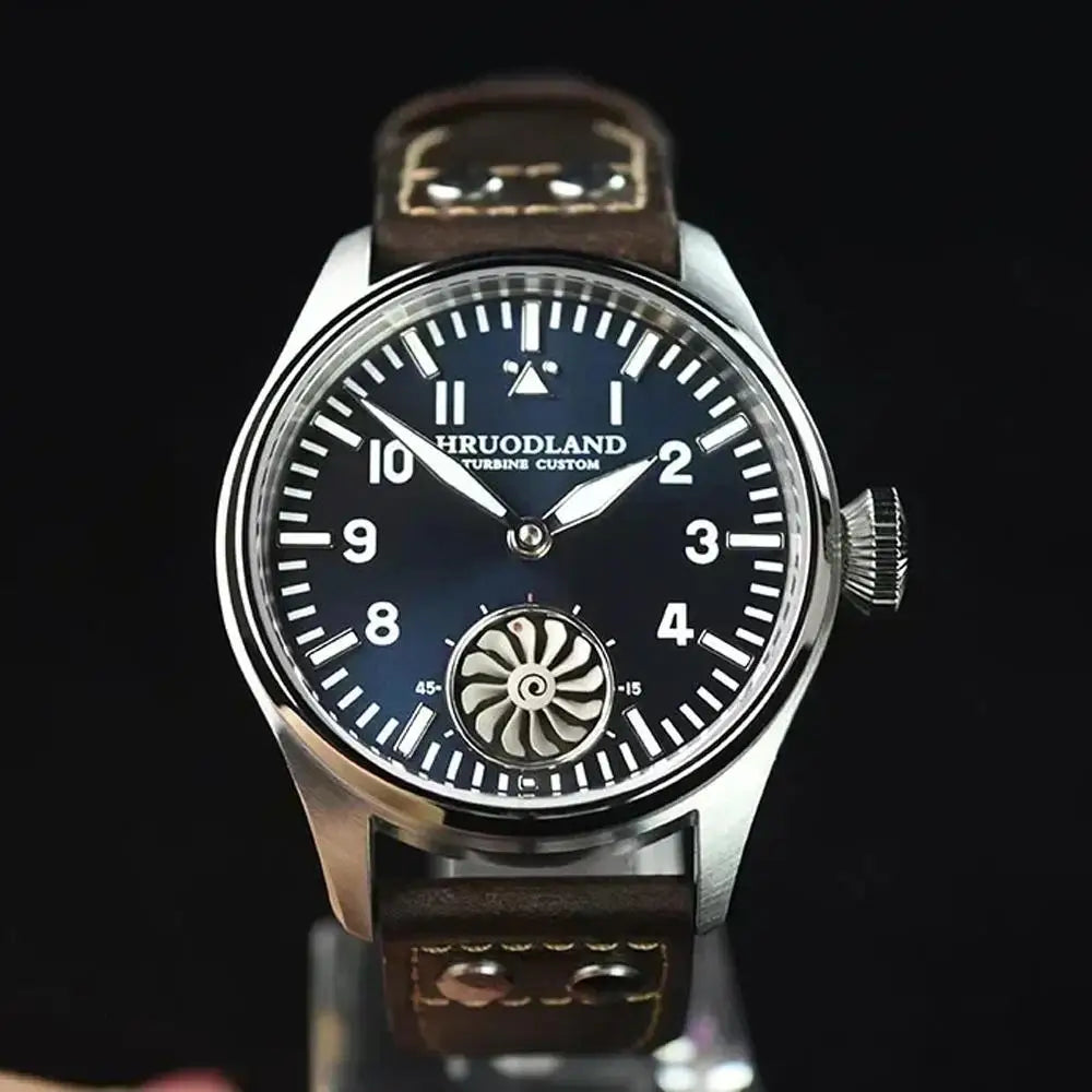 Hruodland 2025 New Men's Mechanical Watch Seagull ST3620 Retro Pilot 43MM Bgw-9 Luminous Sapphire Crystal Turbine Reloj Hombre