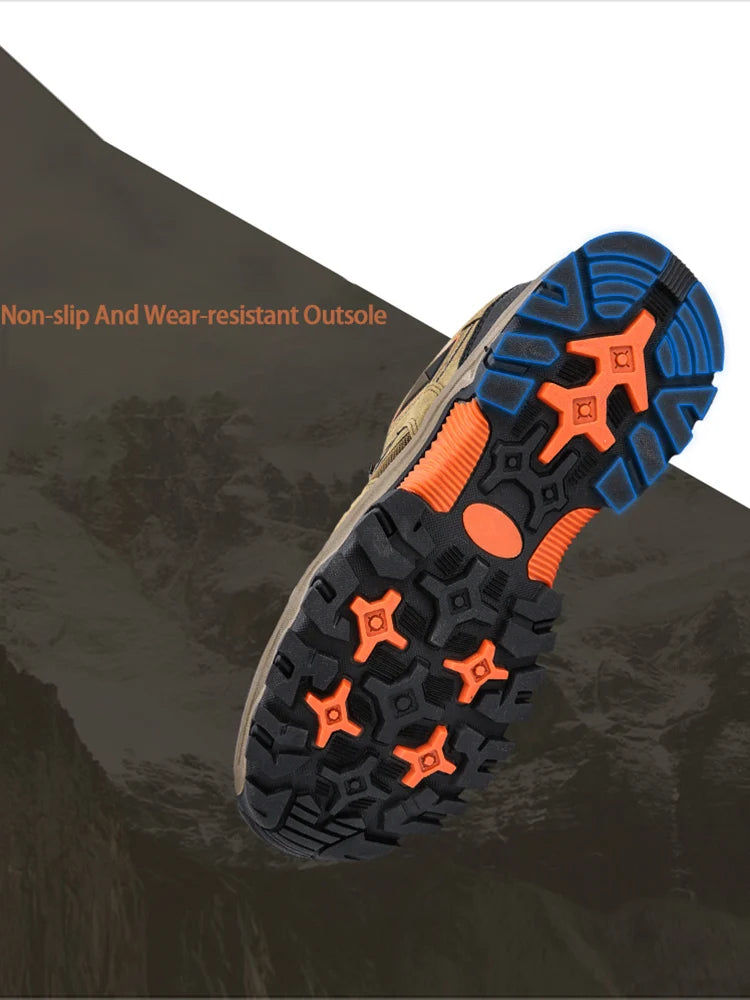 Men's Hiking Shoes All-Terrain Outdoor Sports Shoes Breathable Wear-Resistant Mesh Non-Slip Hiking Shoes Outdoor Cycling Shoes