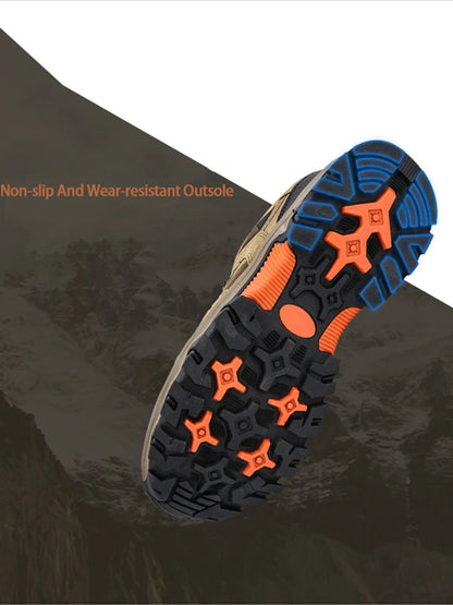 Men's Hiking Shoes All-Terrain Outdoor Sports Shoes Breathable Wear-Resistant Mesh Non-Slip Hiking Shoes Outdoor Cycling Shoes