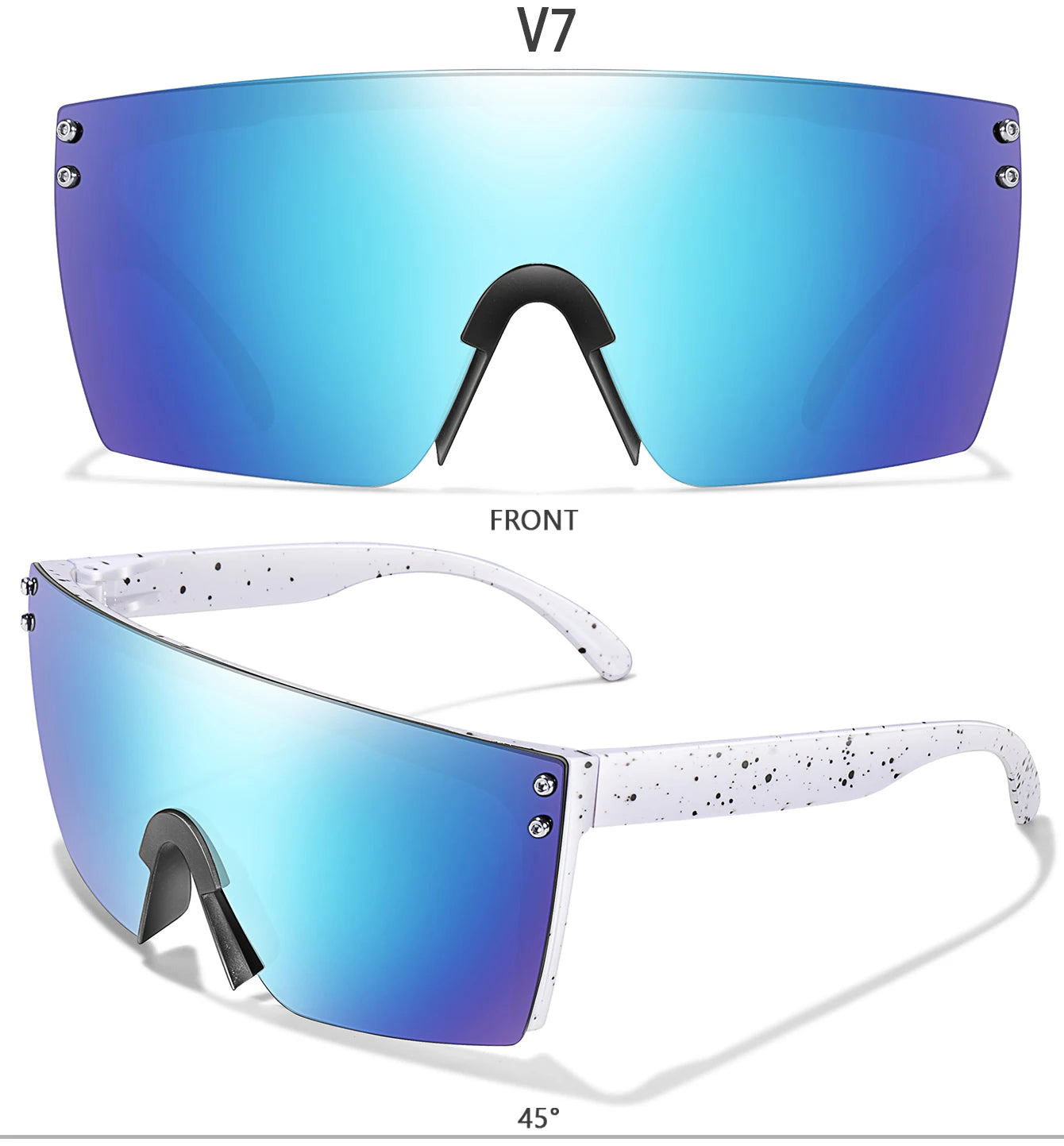 3 Pairs Fishing Sunglasses Men and Women Square Oversize Windproof Shades with UV Protection for Outdoor Cycling Hiking