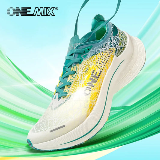 ONEMIX New Nylon Carbon Plate Marathon Running Shoe Pro Tests Stable Support For Shock-Absorbing Ultralight Bounce Sneakers