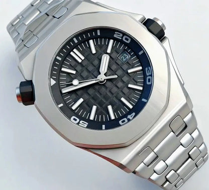 High End 42mm Luxury Mens Automatic Watches 904L Stainless Steel Black Blue Rubber Bracelet Sapphire Lens Waterproof Casual