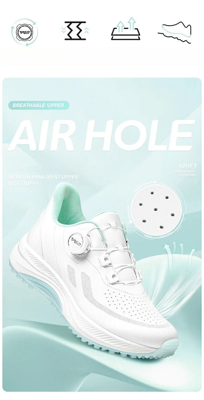 Scarpe da golf da donna PGM estive traspiranti con lacci a rotella, rialzate, antiscivolo, sneakers sportive outdoor coreane XZ417