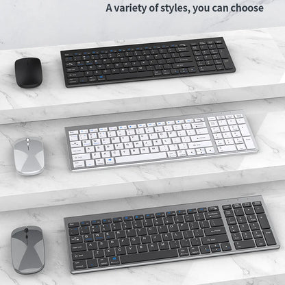 JOMAA Bluetooth&2.4G USB Keyboard and Mouse Set for Laptop Computer ipad Rechargeable Wireless Keyboard and Mouse Combo Slient
