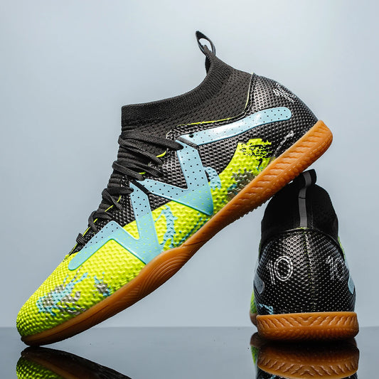 Professional Men's Indoor Flat Bottomed Football Shoes Adult Durable Comfortable Training Shoes Teenagers Non Slip Soccer Shoes