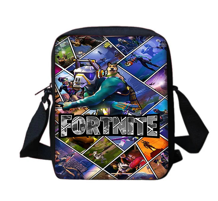 Kinderrucksäcke mit angesagtem Game-Design, Umhängetasche und Federmäppchen F-FortniteS, Schulrucksäcke mit großem Fassungsvermögen für Jungen und Mädchen, ideales Geschenk
