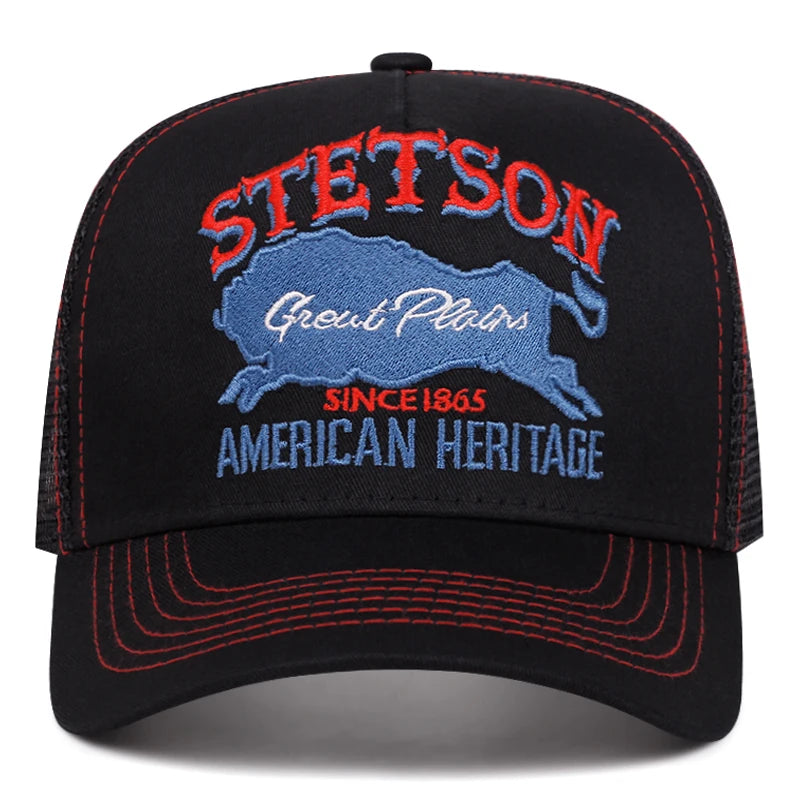 2025 Personalized New Truck Hat STATION Blue Bull Mesh Hat Men's Street HipHop Hat Women's Daily Commuting Sunshade Baseball Hat