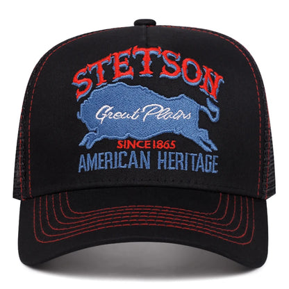 2025 Personalized New Truck Hat STATION Blue Bull Mesh Hat Men's Street HipHop Hat Women's Daily Commuting Sunshade Baseball Hat
