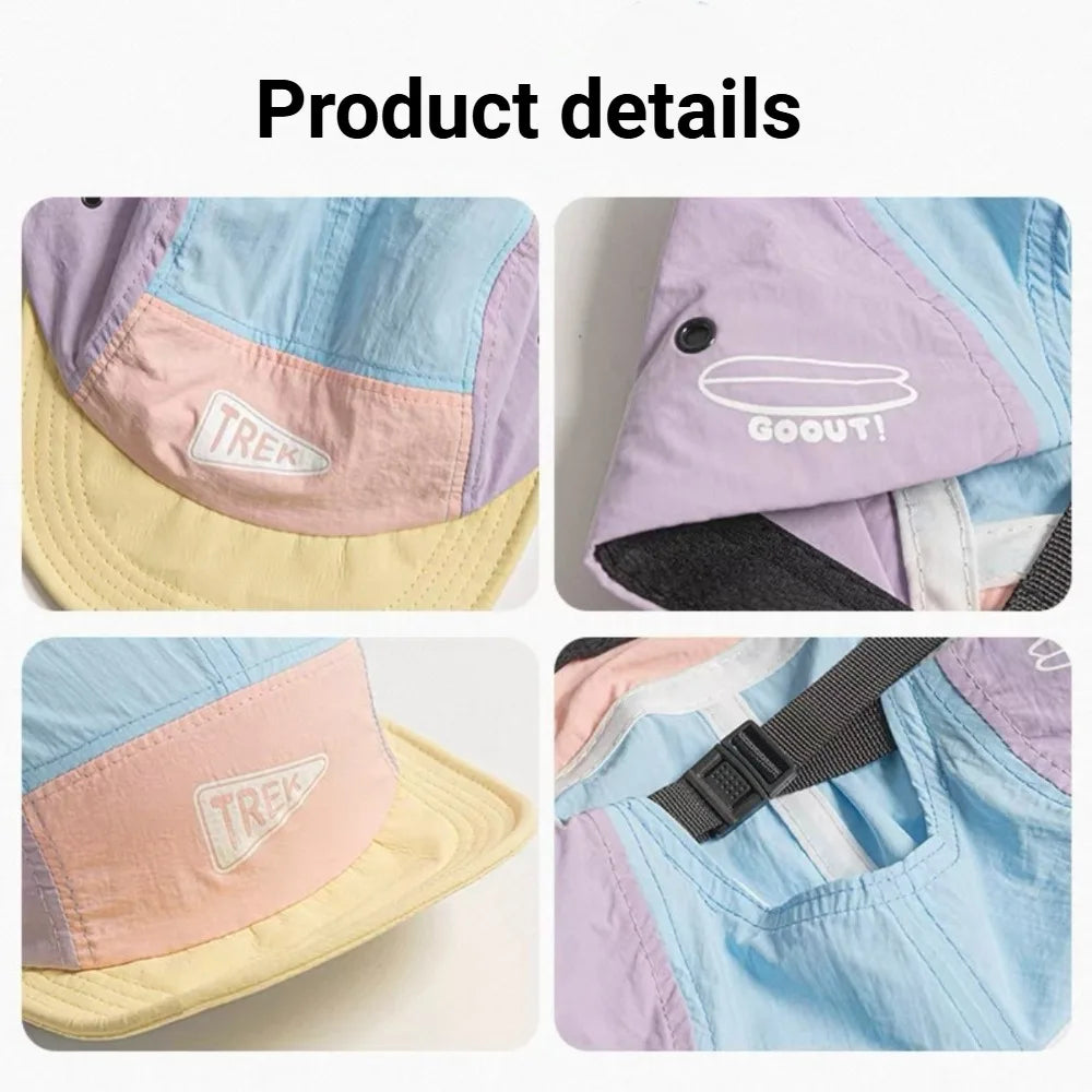 5 Panel Short Brim Embroidered Baseball Cap - Ladies' Sun Hat, Quick Dry Breathable Mesh, Lightweight, Stylish Versatile Cap