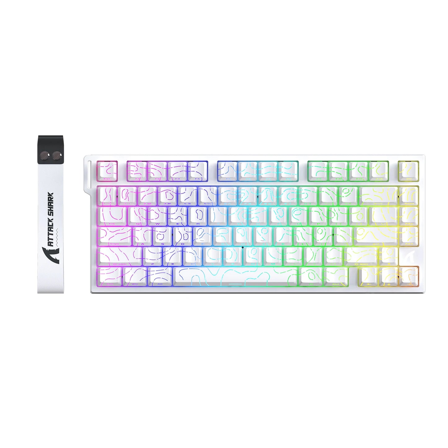 ATTACK SHARK R82 HE 8000Hz Magnetic Switch Keyboard 75% 0.005mm Rapid Trigger Low Latency RGB Hall Effect Wired Gaming Keyboard