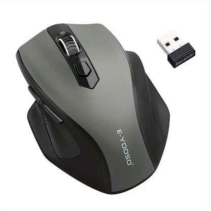 E-YOOSO 2.4G Wireless Ergonomic Mouse with Built-in USB Receiver, 5-Level 4800 DPI Portable Optical Mouse for PC Laptop Computer