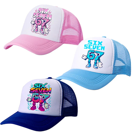 Steal A Brainrot Baseball Cap 67 Six Seven Cartoon Anime A-Z Letter Hat Boys Girls Adjustable Sport Fashion Adult Headwear Gift