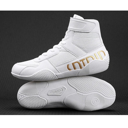 New Men's Large Wrestling Shoes Mesh Breathable Boxing Shoes Anti-Slip Wear-Resistant Sneakers Fashionable Casual High Sport Shoes