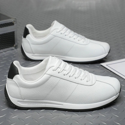 Leisure Running Summer Fashion Anti-Slip Mountaineering PU Leather Sports Shoes, Tennis Trend, Hot Selling Men’s White Flat Shoes