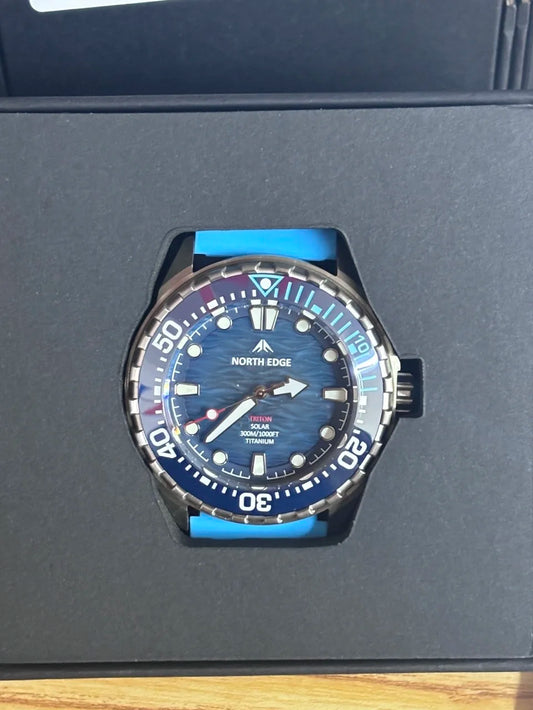hot NORTH EDGE 2025 New TRITON Solar Powered Dive Watch Men Luxury Quartz Watches For Men 316L Stainless Steel Case Waterproof 3