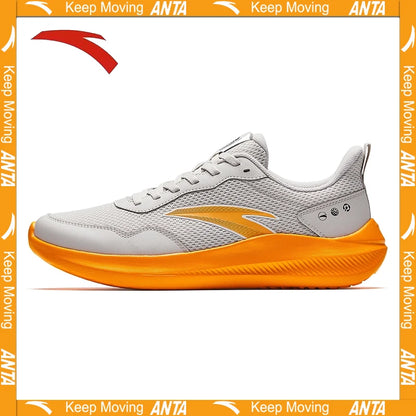 ANTA QINGKONG schokdempende leren hardloopschoenen voor heren voor de winter, slijtvaste hardloopschoenen, lichtgewicht sportschoenen voor woon-werkverkeer