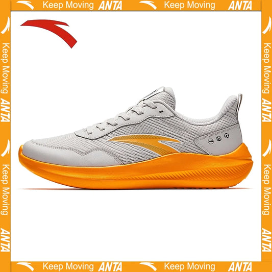 ANTA QINGKONG Men's winter shock-absorbing leather running shoes, wear-resistant running, lightweight commuting sports shoes