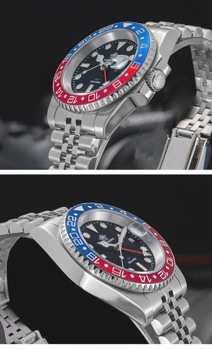 ADDIESDIVE 2024 Top Luxury Men GMT Quartz Wrist Watches Men's Business Sports Luminous 20Bar Waterproof Watch Gift Reloj Hombre