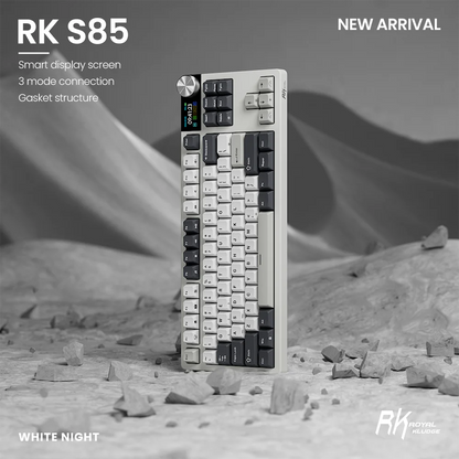 RK ROYAL KLUDGE S85 TFT Color Screent Mechanical Keyboard Tri Mode Wireless 85 Keycaps Hot-Swappable Gamer Keyboard RGB Backlit