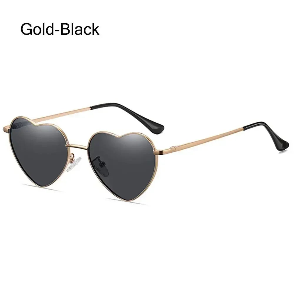 Heart-Shaped Sunglasses Heart Sun Glasses Shades Vintage 90s Glasses UV400 Protection Metal Frame Sunglasses Fancy Accessories
