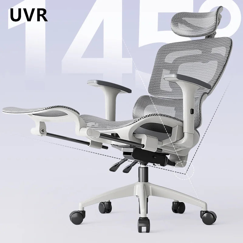UVR Ergonomic Chair Lift Adjustable Swivel Chair Sedentary Comfort Mesh Staff Chair Reclinable Backrest Stool Mesh Office Chair
