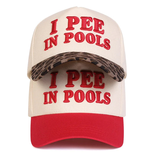 Unisex I PEE IN POOLS Letter Embroidery Baseball Caps Spring and Autumn Outdoor Adjustable Casual Hats Sunscreen Hat Sports Cap
