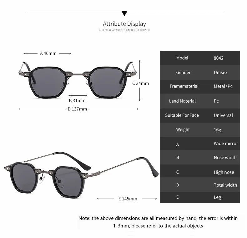 2025 Small Square Sunglasses Riding Driving Sun Glasses Women Men Brand Designer Metal Frame Eyewear Shades Oculos De Sol UV400