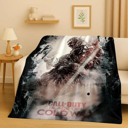 Classic Gun Game Call of Duty COD Ghost Simon Flannel Blanket,Ultra Soft Warm Plush Throw for Home Bedroom Bed Sofa Cover Kid