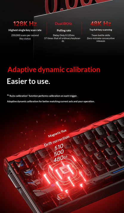 New AULA HERO68 Air 3-mode Magnetic Switch Gaming Mechanical Keyboard E-sport Custom Wired Keyboard Ergonomics Accessories