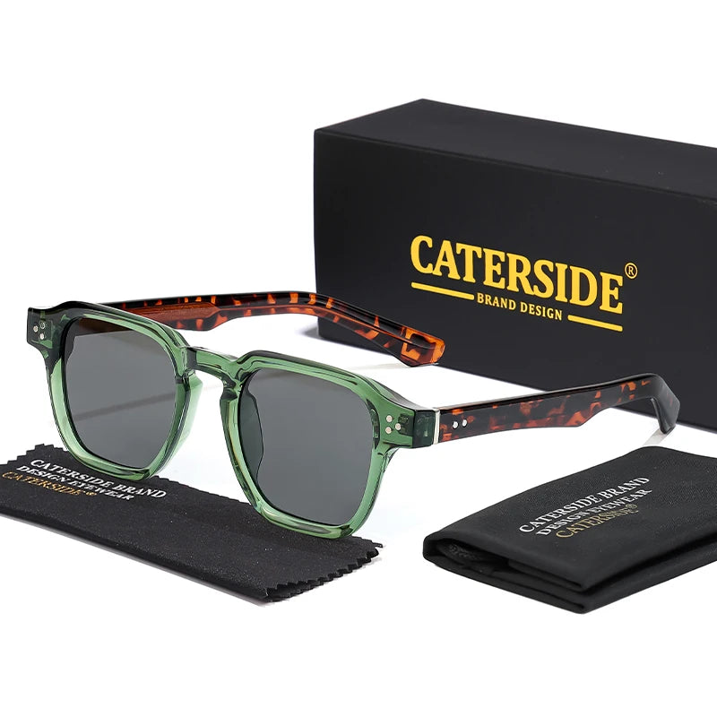 CATERSIDE Classic Square Sunglasses Men Core Insert Temple Luxury Brand Sun Glasses Women Travel Beach Party Festival Gifts