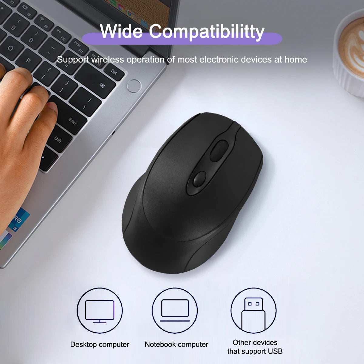 Bluetooth-Compatible Wireless Mouse 2.4G Rechargeable Wireless Computer Mouse USB Silent Gamer Mice for PC Laptop Macbook Tablet