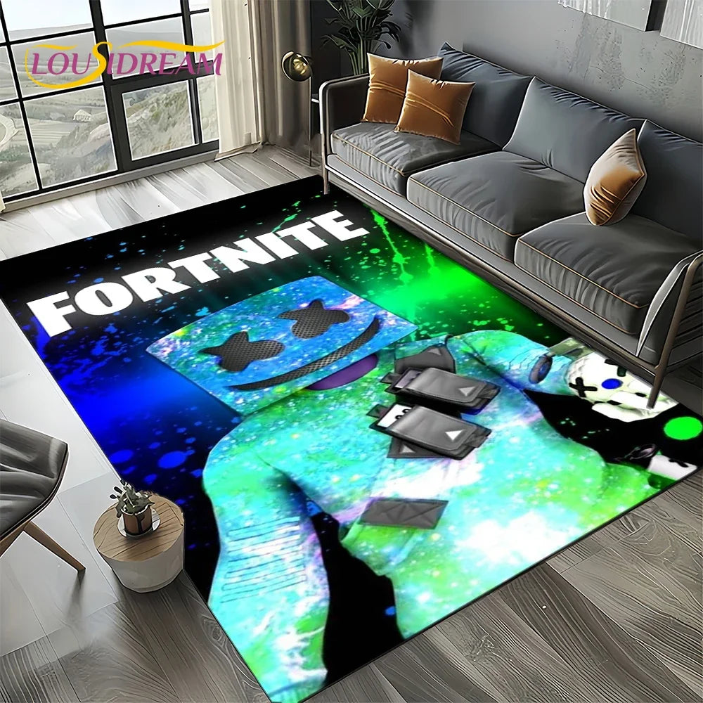 2025 New Style Fortnite-e Cartoon Rug Carpet for Living Room Bedroom Decor, Floor Mat Non-slip Decoration for Sofa Doormat Kids