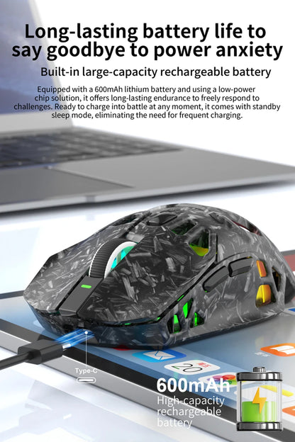 Lenovo Tri-Mode Lightweight Gaming Mouse with RGB Charging Dock 12000DPI 2.4G/Bluetooth/Wired Ergonomic Mouse for PC Laptop