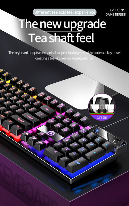 Wired USB Gaming Keyboard with Backlight, 104 Key Gamer Keyboard for Computer/Laptop/PC, Ergonomic Design,Office Gaming Accessor