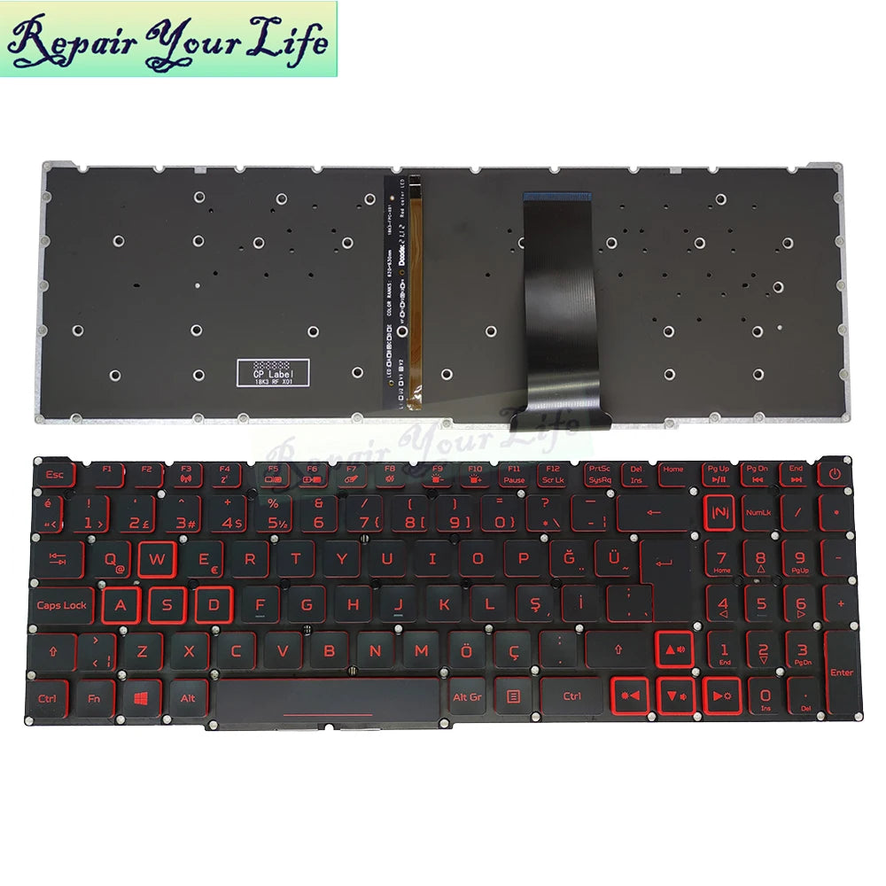 PT-BR Brazil US RU backlit keyboard For Acer Nitro 5 AN515-54 AN515-43 AN517-52 AN517-51 AN517-54 AN715-51 Spain LA IT TR GR FR