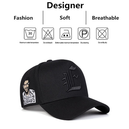 Casquettes de baseball unisexes brodées « E » – Printemps-automne – Chapeaux décontractés ajustables pour l’extérieur – Chapeau anti-UV – Casquette de sport