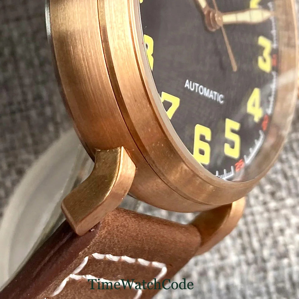 Tandorio 47mm NH35 Diver Men's Automatic Watch CUSN8 Solid Bronze or 316L Steel Case 10ATM Sapphire Crystal Black Dial