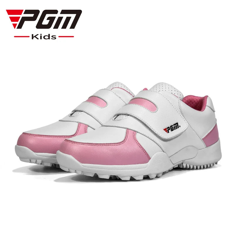 PGM Children Girls Boys Golf Shoes Anti-Skid Leather Outdoor Kids Sneakers Sports Shoes XZ054