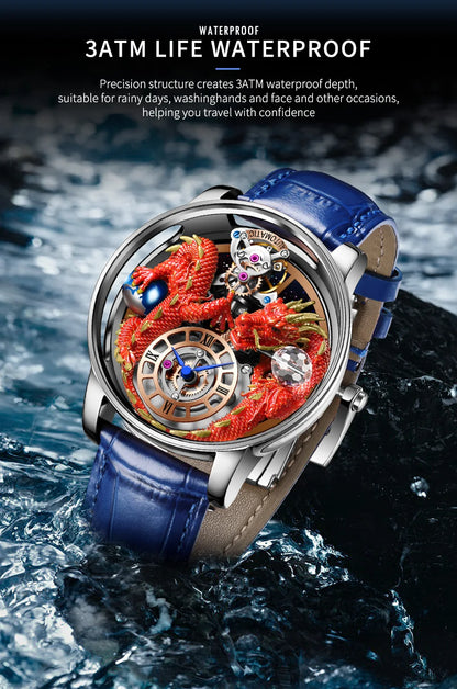 PINDU Design 2025 NEUE Herrenuhr Diamond Tourbillion Top-Marke Luxus Astronomia Quarzuhr für Herren Saphirglas wasserdichte Uhr