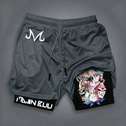2025 Dragon Ball Majin Buu Anime Men Shorts Streetwear Summer Workout Pants Sportswear Fitness Double-layer Quick Dry Beach Pant