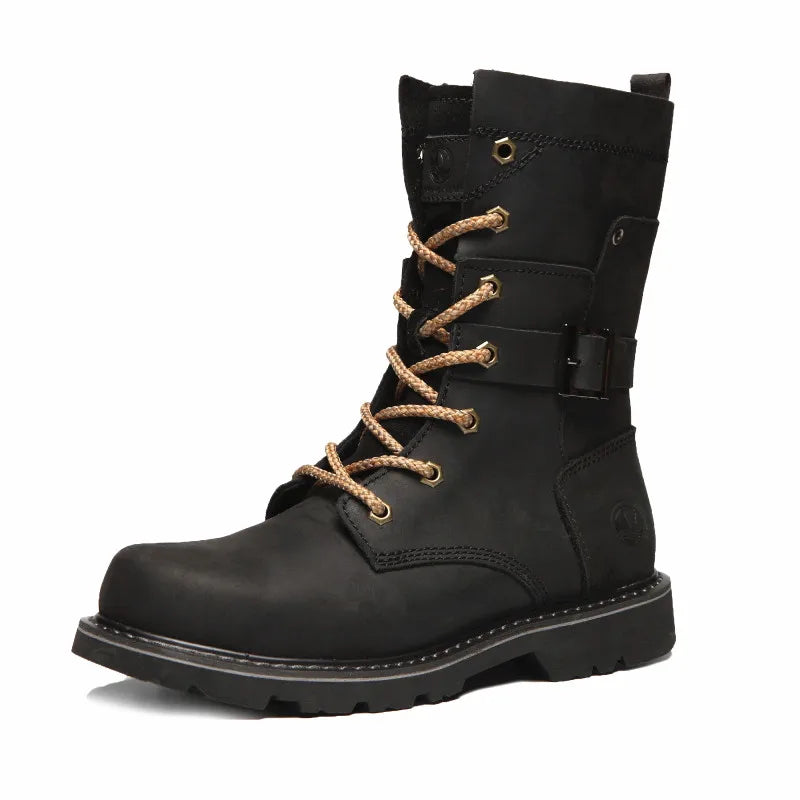 ROCKROOSTER Hiking shoes Men waterproof hunting Boots Tactical Desert Combat Boots trekking Ankle mountian cow Leather Sneakers