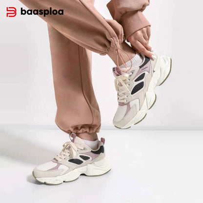 Baasploa Women Running Sneakers Brand Mesh Breathable Comfortable Walking Shoes Outdoor Anti-slip Female Casual Jogging Sports Shoes