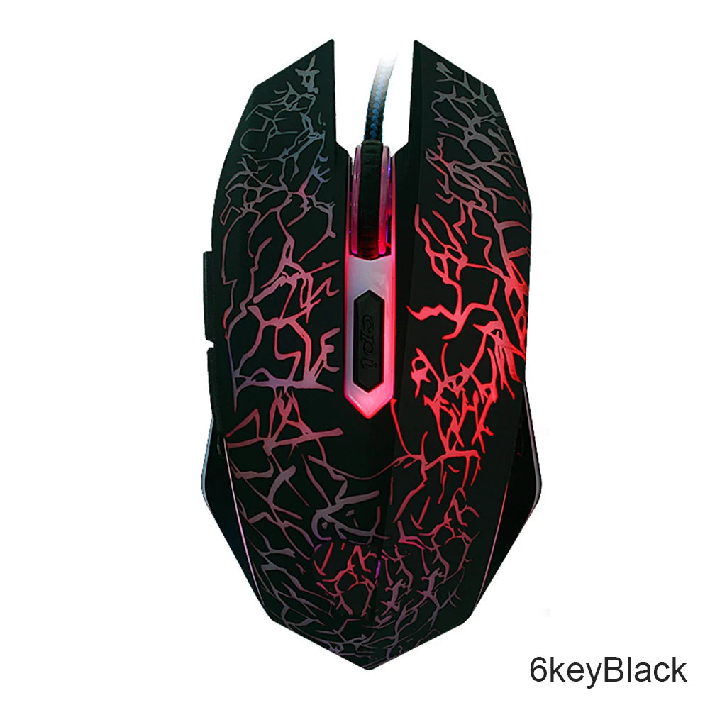 2400 DPI USB Wired Mouse Gaming Mouse LED Backlit Professional Gamer Mice Ergonomic Computer Mouse for PC Laptop Macbook