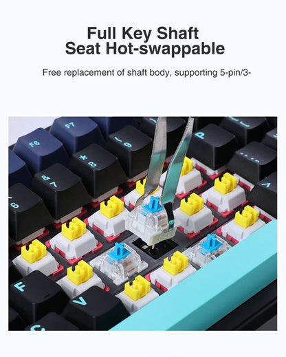 AULA F87 Pro Wireless Mechanical Keyboard 87 Keys Bluetooth 2.4G Wired Gaming Keyboard RGB Hotswap Gamer Non-contact Keyboard