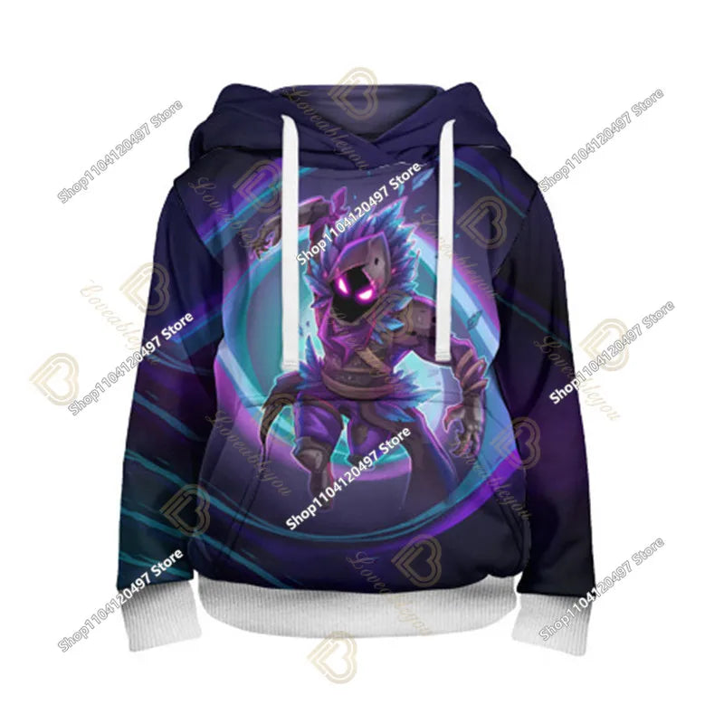 2-14Y Fortnite-sweatshirt voor kinderen met print, hoodie-sweatshirts voor jongens en meisjes, modieus Harajuku-jack, kinderkleding, games-cosplaykostuum