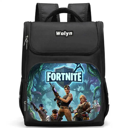 School Backpack With Multi Compartment ,Large Cartoon Fortnite School Bags For Boys & Girls,Durable Child Backpack For Aged 5-10