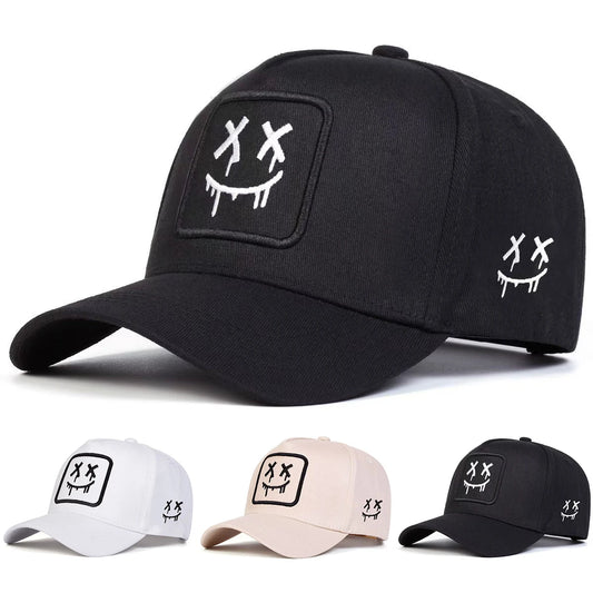Unisex XX Smiling Face Embroidery Baseball Caps Spring Autumn Outdoor Adjustable Casual Hats Sunscreen Hat Sports Cap