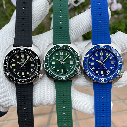 SD1970 STEELDIVE Brand 44MM Sapphire Glass with Transparent AR Coating Cermaic Bezel NH35 Movement Automatic Dive Watch Turtle