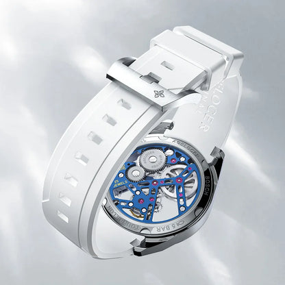 AGELOCER Original Tourbillon Watch Ceramic Bezel Men's Vogue Luxury Skeleton Manual Mechanical Watch Birthday Gift for Men