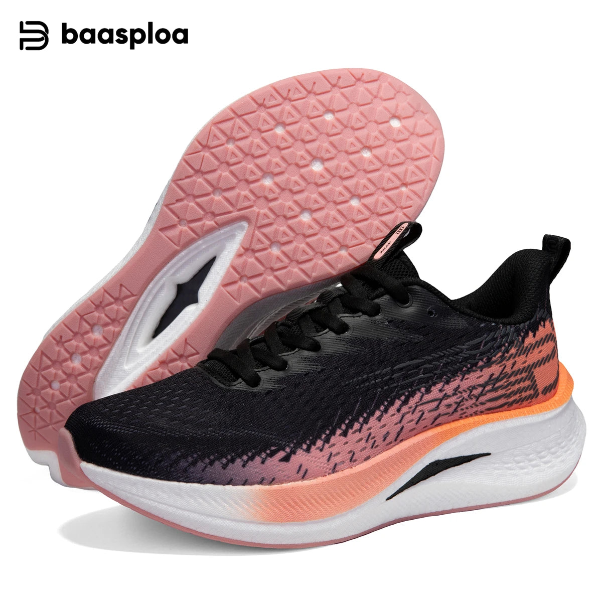 Baasploa Men Running Shoes Professional Training Women Carbon Plate Mesh Breathable Sneakers Male Lightweight Unisex Sport Shoes